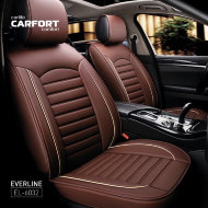 Чехлы (накидки) Carfort Everline, экокожа, комплект для переднего и заднего ряда, коричневый